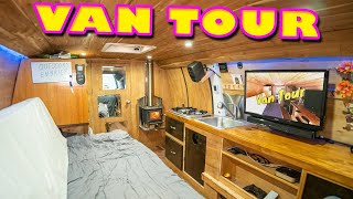 STEALTH VAN LIFE TOUR  Extremely ORGANIZED Cargo Van Conversion [upl. by Orest]