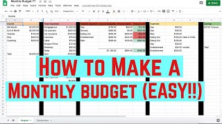 How To Make A SIMPLE Budget In Google Sheets Step By Step Tutorial [upl. by Kaliski]