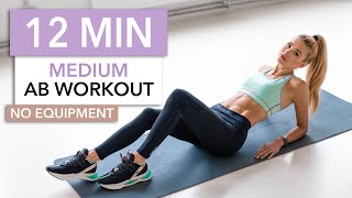 12 MIN AB WORKOUT  Medium Level  No Equipment I Pamela Reif [upl. by Chet718]