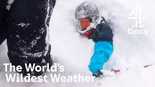 Real Footage of Avalanche Hitting a Group of Skiers [upl. by Eseer]