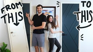 Simple DIY Door Makeover that we almost ruined [upl. by Atterg800]