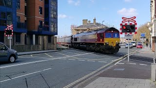 Rare Massive Crossing at Canute Road Level Crossing Southampton [upl. by Baudin988]