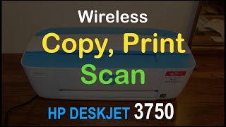 How to COPY PRINT amp SCAN with HP Deskjet 3750 allinone Printer review [upl. by Denzil]