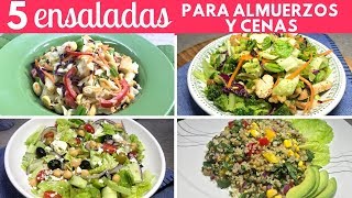 5 Ensaladas fáciles para Almuerzos y Cenas Cocina de Addy [upl. by Norita]