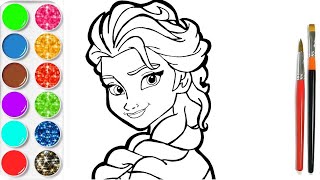 Dessiner la reine des neiges Elsa Frozen et Coloriage paillettes amp Planète coloriage 💓 [upl. by Petigny]