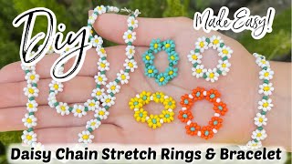 Beading Basics Easy Daisy Chain DIY Seed Bead Rings amp Bracelet [upl. by Lenny745]