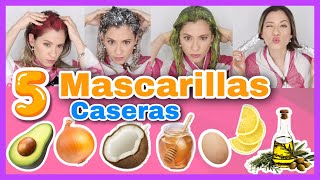 5 MASCARILLAS CASERAS PARA UN PELO HERMOSO HIDRATADO Y SIN PUNTAS ABIERTAS  NatyGloss [upl. by Ahsilav173]