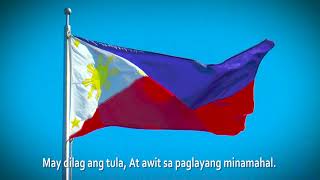 Lupang Hinirang The Philippine National Anthem with Lyrics 1080p [upl. by Llevrac]