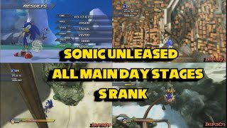 Sonic Unleashed All Main Day StagesActs SRank [upl. by Ap]