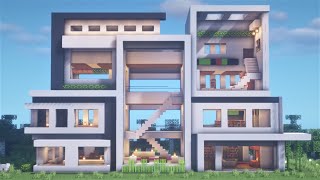 Minecraft Modern Mansion Tutorial  Architecture Build 1 [upl. by Hgielyk]