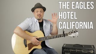 Hotel California The Eagles Easy Acoustic Guitar Lesson  Tutorial [upl. by Palmira]