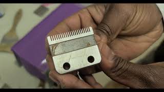 Part 1HOW TO SHARPEN ANY CLIPPER BLADE PROFESSIONALLY [upl. by Acimot]