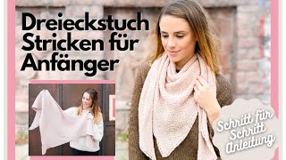 Dreieckstuch stricken Anleitung für Anfänger DIY [upl. by Allehs889]