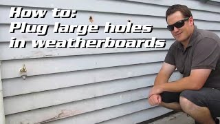 How to plug large holes in Weatherboard SidingCladding [upl. by Jayme111]