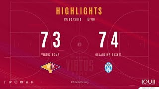 Virtus Roma vs Orlandina Basket 7374 gli highlights della gara [upl. by River659]