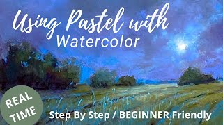 Using Pastel with Watercolor Tutorial  Beginner Friendly [upl. by Aknahs]