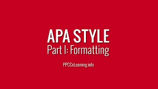 APA Style  Part 1 Formatting [upl. by Borden626]