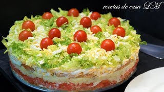 PASTEL O TARTA SALADA PARA NAVIDAD FÁCIL [upl. by Kellina463]