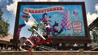 The Barnstormer roller coaster ride at the Magic Kingdom in Walt Disney World [upl. by Ashti3]