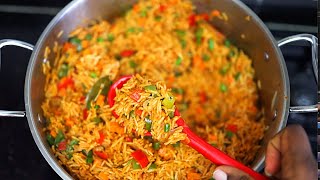 Jollof Rice Recipe  With Vegetables [upl. by Olinad]