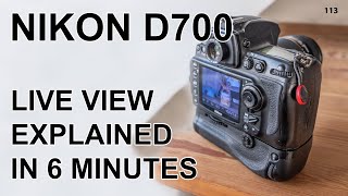 Nikon D700 Live view modes walk through [upl. by Reel]