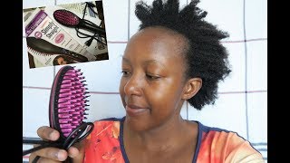 SIMPLY STRAIGHT ELECTRIC BRUSH on AFRICAN NATURAL HAIR [upl. by Obeng]