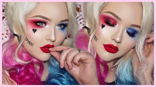 Suicide Squad HARLEY QUINN Glam Makeup Tutorial [upl. by Anilram285]