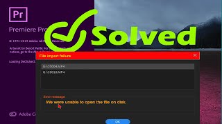 SOLVED We were unable to open file on disk PREMIERE PRO FOR WINDOWS [upl. by Eilasor]
