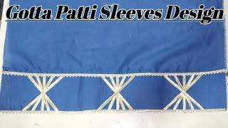 How To Stitch A Gota Patti Work Sleeves Design  Gota Patti Lace Sleeves Design  Saba Maqsood [upl. by Nnylaf]