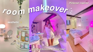 EXTREME ROOM MAKEOVER  TOUR aestheticpinterest inspired [upl. by Lambertson384]