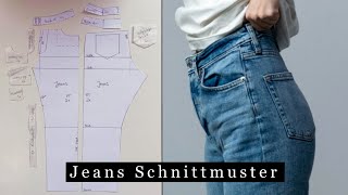 Jeans selber nähen wie man das Schnittmuster für eine Jeans selbst erstellt mit eigenen Maßen [upl. by Hirai]