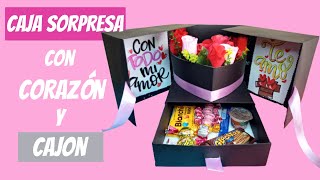 Gift Box  Caja sorpresa con cajon y corazon  DIY [upl. by Einatirb531]