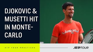 Sensational Djokovic amp Musetti Practice In MonteCarlo [upl. by Araccot]