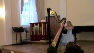 Hasselmans  Petit valse Alisa Sadikova  young harpist [upl. by Arutak]