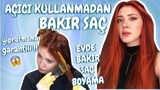 SAÇLARIMI AÇICISIZ BAKIRA NASIL BOYUYORUM  Yıpratmadan Saç Boyama İpuçları  Bakır Saç Boyama [upl. by Arat235]