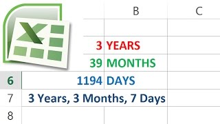 How to Calculate Days Months and Years between Two Dates in Excel [upl. by Noivert181]