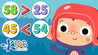 Compare Numbers  Greater Than Less Than  Math for 1st Grade  Kids Academy [upl. by Ahsytal502]