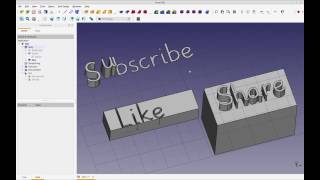 FreeCAD Tutorial  Text  Shapestring [upl. by Harewood402]