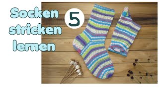 Socken stricken lernen TEIL 5 von 5  Bandspitze [upl. by Delmore]