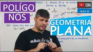 ⭕ Polígonos  GEOMETRIA PLANA Aula 10 [upl. by Eugenides478]