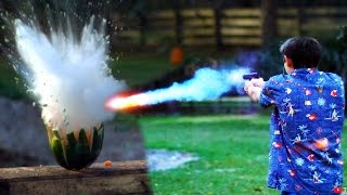 Shooting Watermelons with Exploding Sodium Bullets [upl. by Ellac]