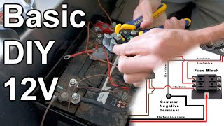 Basic DIY 12V Wiring  Fuses Wire Sizing [upl. by Lyndsey]