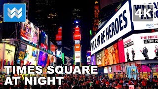 4K Walking tour of Times Square at Night in New York City USA Travel Guide [upl. by Miche]