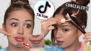 Testing VIRAL TIKTOK MAKEUP HACKS  Round 2 [upl. by Anh230]