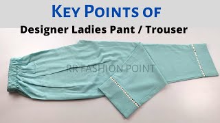 Easy Designer Women Pant Trouser Cutting and Stitching  Ladies Pant Design [upl. by Alleul]