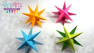 ESTRELLAS 3D de PAPEL Fácil  DIY  3D PAPER STARS easy [upl. by Ecinnej]