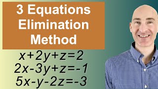 Solving Systems of 3 Equations Elimination [upl. by Nauaj585]