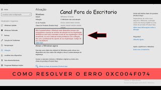 Como resolver o erro 0xc004f074  Windows 10 Funcionando em 2021 [upl. by Yalcrab]