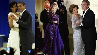 First Lady Fashion 30 Years of Inaugural Ball Gowns [upl. by Ehgit57]