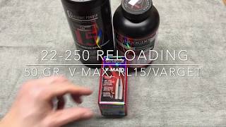 22250 Reloading  50 gr Vmax and RL15Varget [upl. by Yellat]